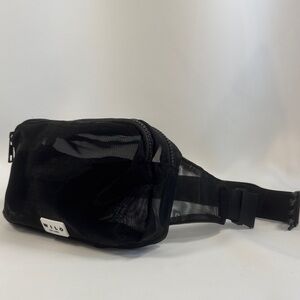 WILO THE LABEL Black Mesh Active Waist-bag with Adjustable Strap